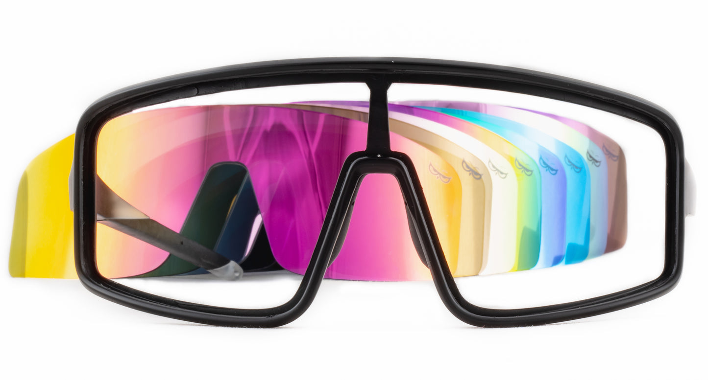 Gnarly Owl Ookpik Black nejlepší polarizační sportovní sluneční brýle na sport s výměnnými zorníky polarizační fotochromatický zorník česká značka sova černý rámeček na běh běžky lyže kolo bike do města stylový drží na obličeji netahají za vlasy