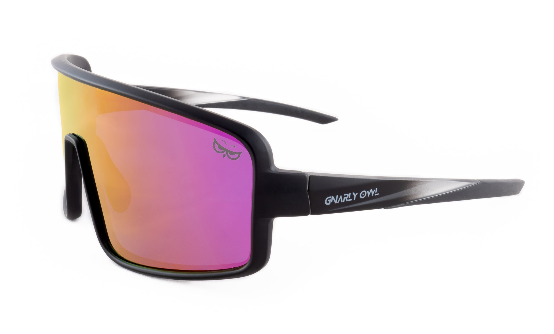 Gnarly Owl Ookpik Black polarizační sportovní sluneční brýle na sport výměnné polarizační fotochromatický zorník česká značka sova černý rámeček červené pánské dámské zestrany