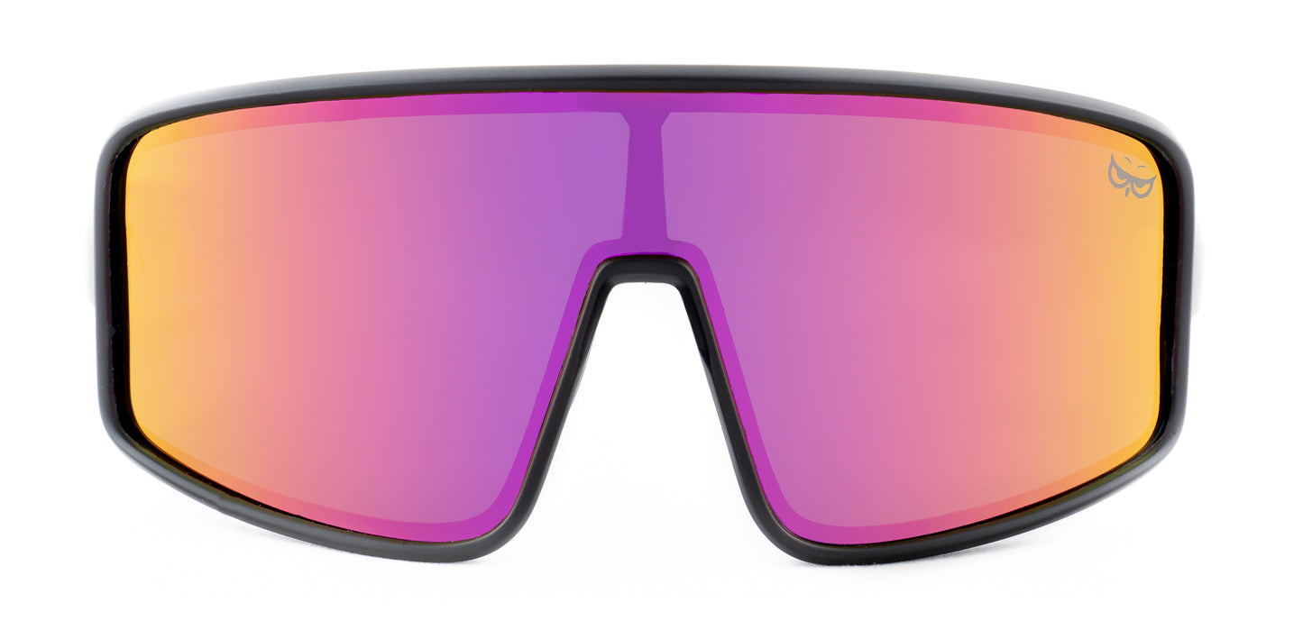 Gnarly Owl Ookpik Black polarizační sportovní sluneční brýle na sport výměnné polarizační fotochromatický zorník česká značka sova černý rámeček červené pánské dámské