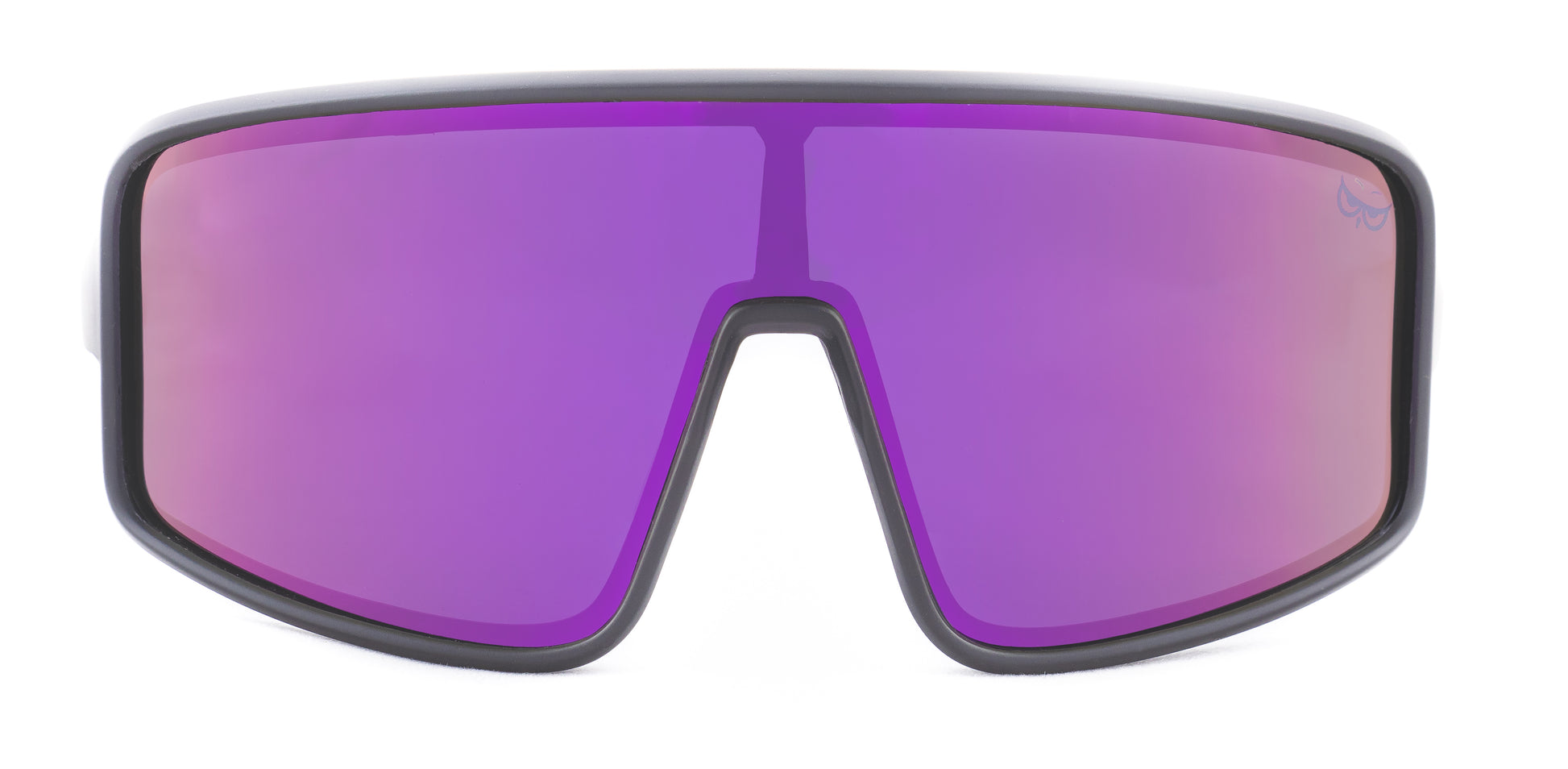 Gnarly Owl Ookpik Black polarizační sportovní sluneční brýle na sport výměnné polarizační fotochromatický zorník česká značka sova černý rámeček fialové pánské dámské zepředu