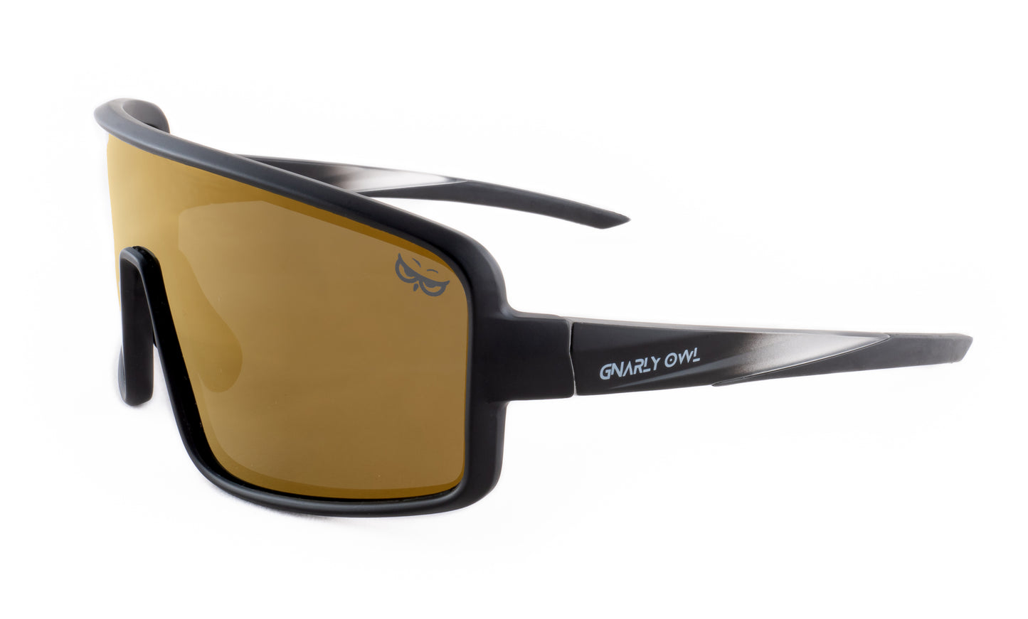Gnarly Owl Ookpik Black polarizační sportovní sluneční brýle na sport výměnné polarizační fotochromatický zorník česká značka sova černý rámeček zlaté pánské dámské zestrany