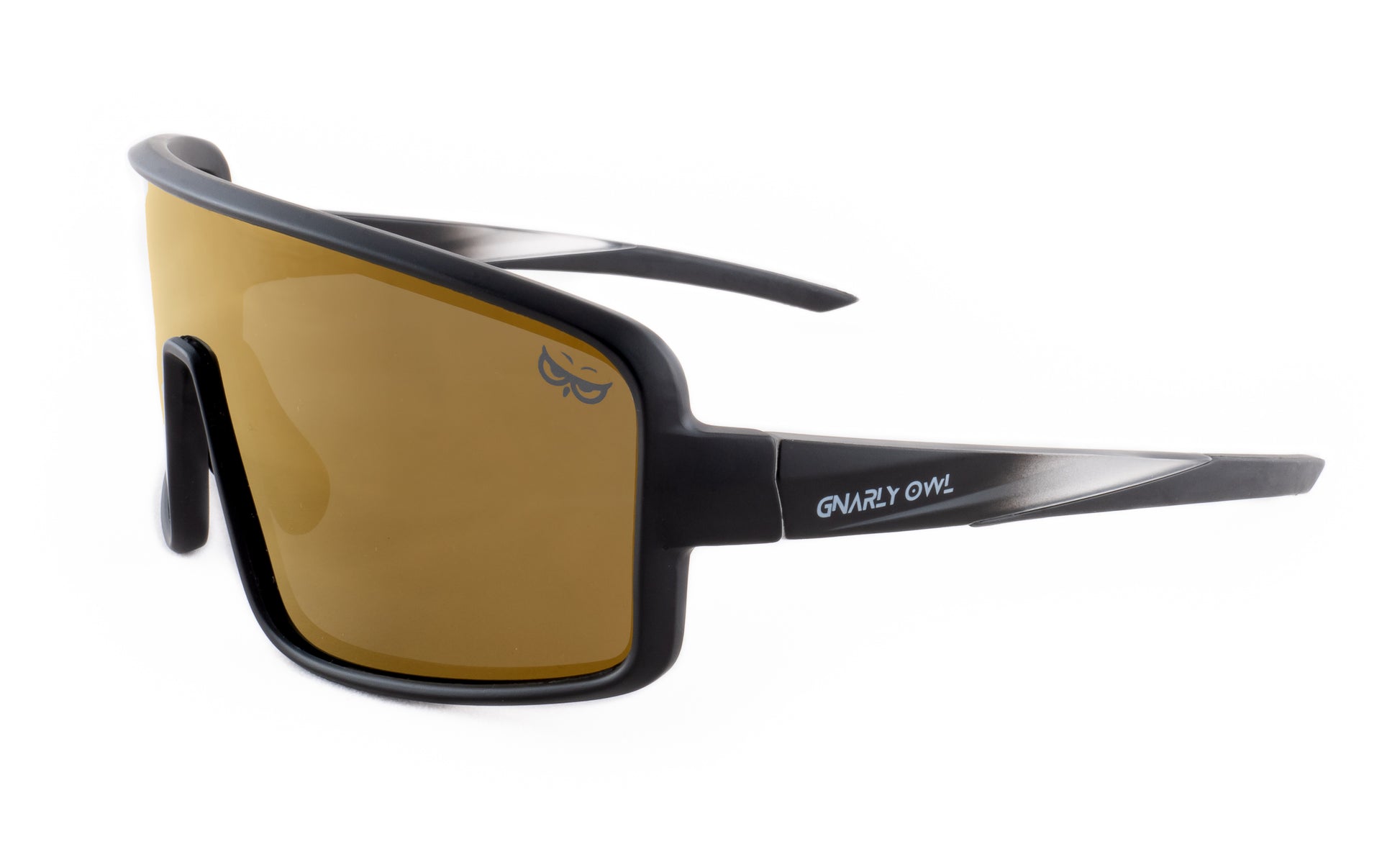 Gnarly Owl Ookpik Black polarizační sportovní sluneční brýle na sport výměnné polarizační fotochromatický zorník česká značka sova černý rámeček zlaté pánské dámské zestrany