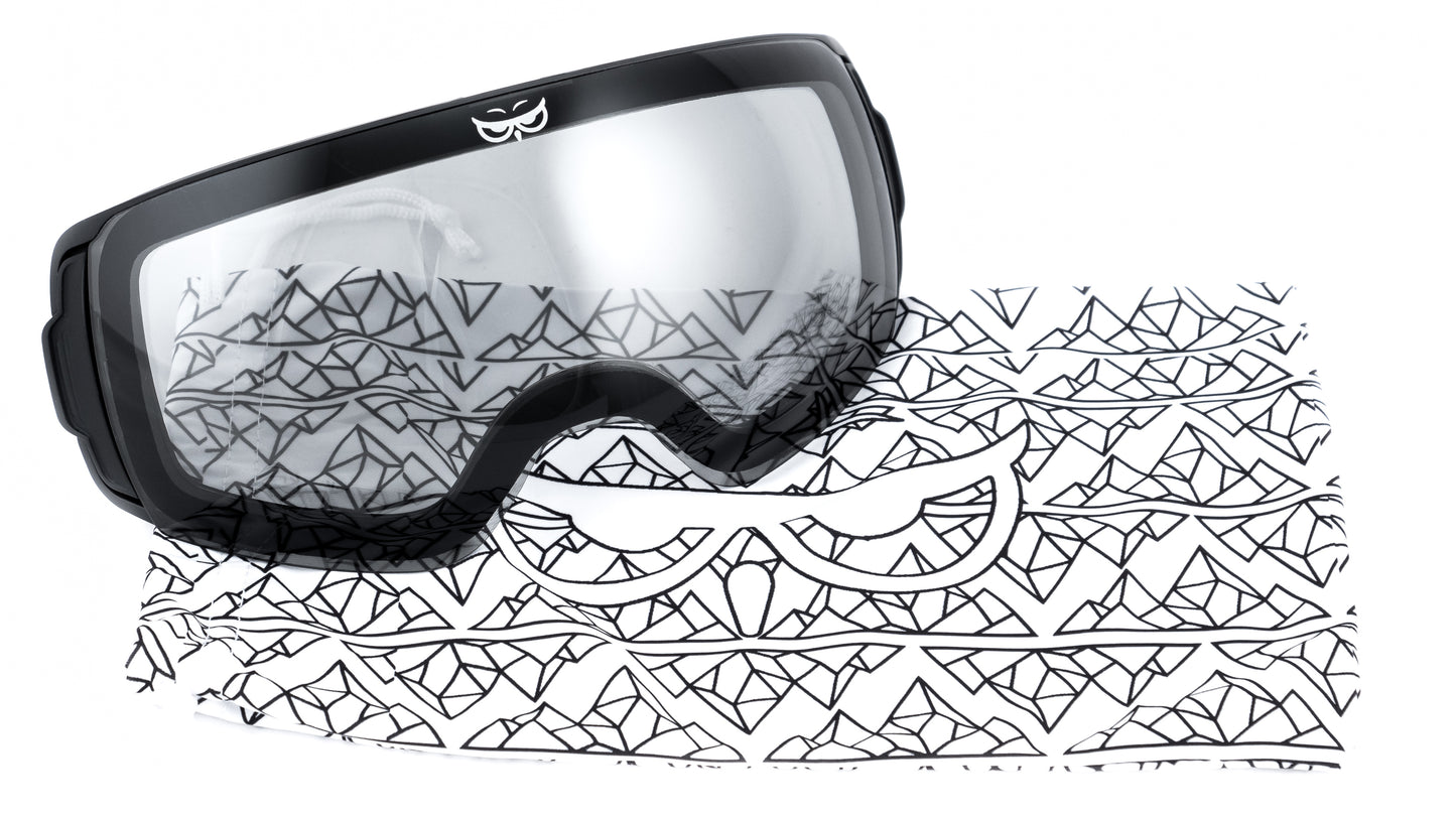 Gnarly Owl Gnarnia polarizační lyžařské snowboardové brýle magnetické výměnné zorníky fotochromatický samozabarvující samozatmavovací zorník S0 - S3 noční lyžování ostré slunce sova mikrovláknový hadřík čištění údržba obal