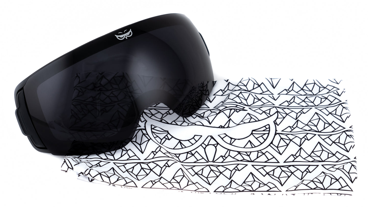 Gnarly Owl Gnarnia polarizační lyžařské snowboardové brýle magnetické výměnné zorníky S4 velmi tmavý do ostrého slunce na ledovec do vysokých hor polarizační šetří zrak pytlík údržba