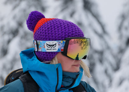 Gnarly Owl polarizační lyžařské polarizační brýle sova dámské retro pásek růžový zorník výměnné magnetické zorníky