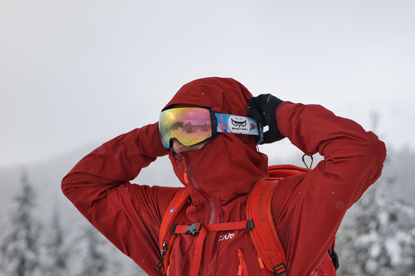 Gnarly Owl Gnarnia pink vintage retro pasek ruzovy zornik sova ceska znacka polarizacni lyzarske bryle