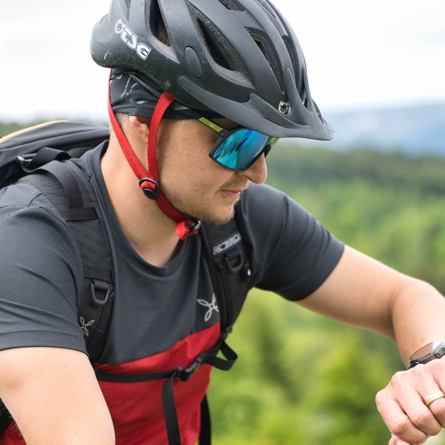 Sluneční polarizační brýle sportovní na kolo na bike Gnarly Owl Ninox výměnné zorníky modré REVO