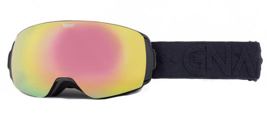 Gnarly Owl polarizační lyžařské snowboardové skialpové brýle česká značka ledovcově růžový REVO zorník černý pásek dámské brýle unisize malý obličej magnetické zorníky