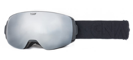 Gnarly Owl polarizační lyžařské snowboardové skialpové brýle česká značka ledovcově stříbrný zrcadlový REVO zorník černý pásek dámské brýle unisize malý obličej magnetické zorníky