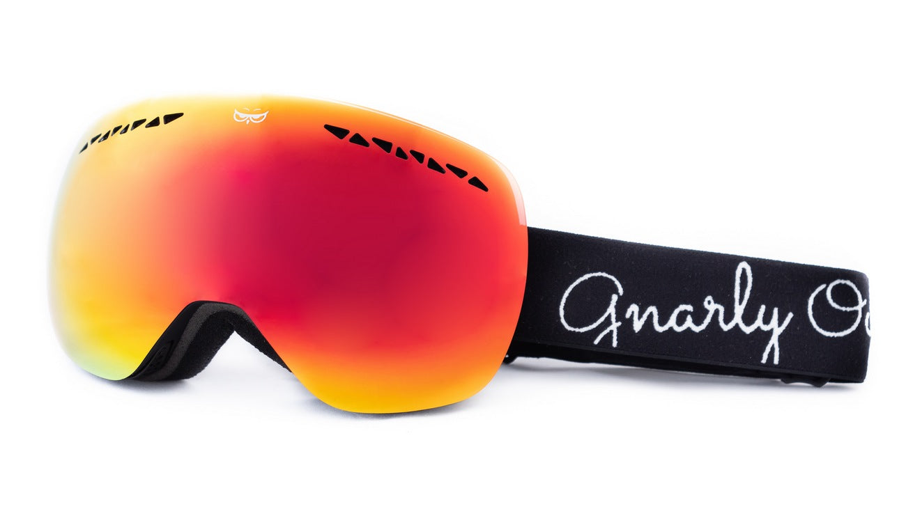 Polarizační lyžařské snowboardové brýle Gnarly Owl Deep zrcadlový červený REVO zorník ze strany